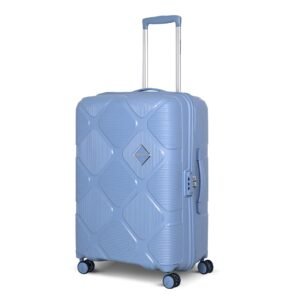 American Tourister Polypropylene (pp) Instavibe 68 Cm Spinner Trolley Bag for Travel Medium Suitcase with Mounted TSA Lock,Flexi Packing Straps,and Side Hooks for Men & Women – Sky Blue,Hard
