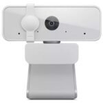Lenovo 300 FHD Webcam with Full Stereo Dual Built-in Mics | FHD 1080P 2.1 Megapixel CMOS Camera with USB |Ultra-Wide 95° Lens, 4X Digital Zoom | 360 Rotation | Flexible Mount | Cloud Grey