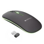 Zebronics Wireless Mouse, Dual Mode 2.4GHz + BT, Up to 1600 DPI, USB Nano Receiver, Lightweight Design, Multicolor LED Lights, Rechargeable Battery (Blanc, Grey)
