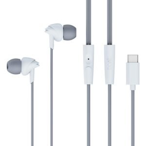 boAt Bassheads 300C Wired Earphones,Type-C Jack, 10mm Drivers, Signature Sound, in-Line Microphone, Integrated Controls, Voice Assistant & 120cm Cable (Cool Grey)