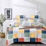 TIB 140 TC Glace Cotton Geometric King Size Bedsheet with 2 Pillow Covers,Bedsheet for Double Bed,90X100 Inches| 140 GSM, Multi, Pack of 3