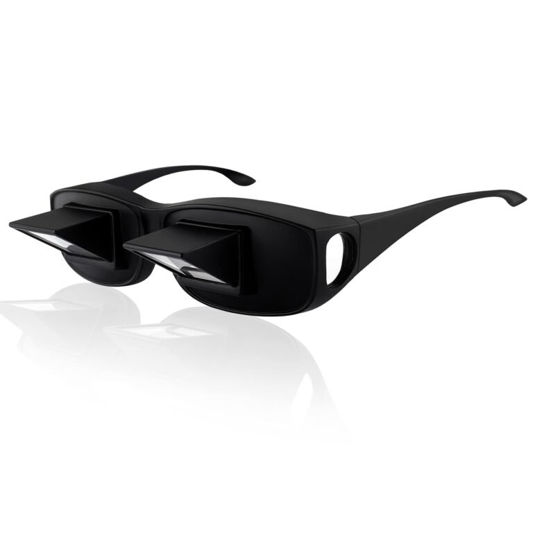 OKCSC(TM) Horizontal High Definition Prism Black Eye Glasses or Bed Prism Spectacles for Lazy Reading, Watching with 90° Angle