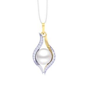 Clara 925 Silver Real Pearl Pendant with Chain Gift for Women & Girls