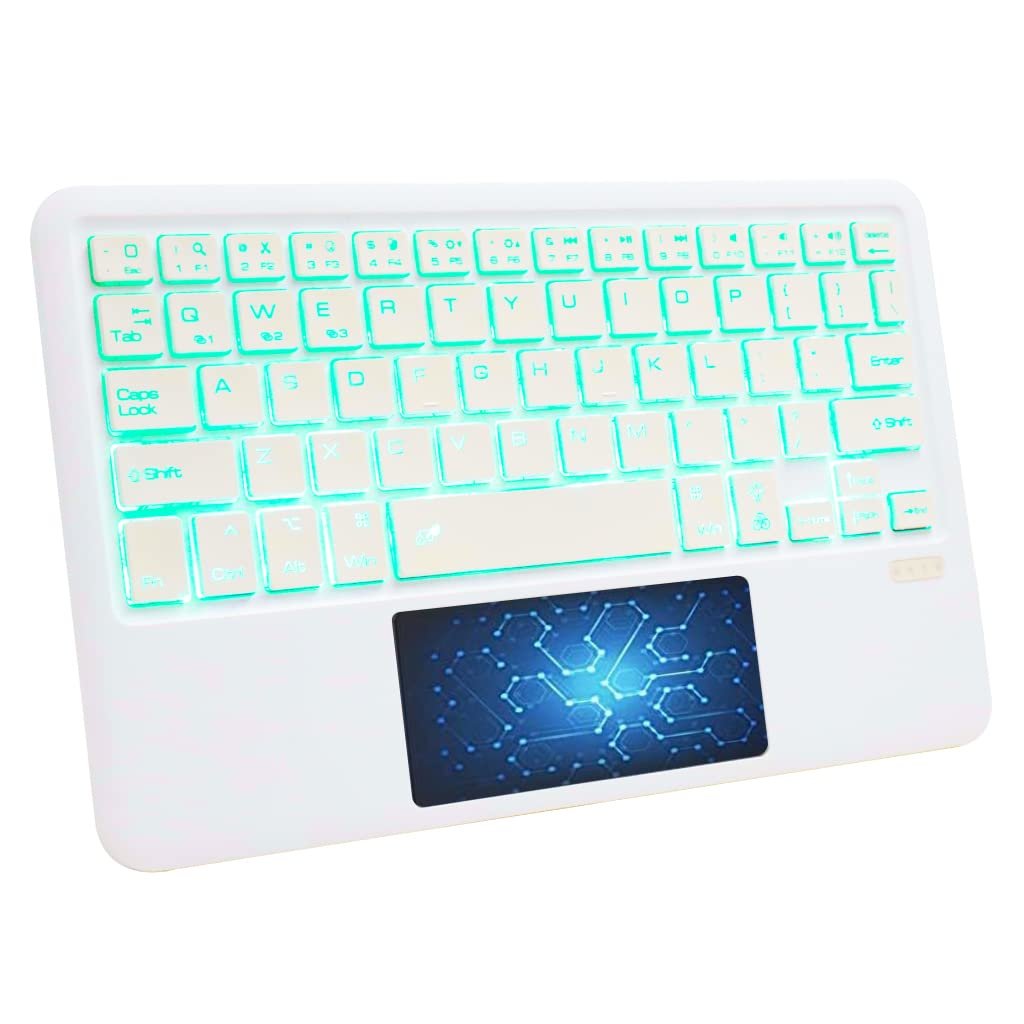 Concept Kart B102D Wireless Touchpad Keyboard with 7-Color Backlit, Ultra-Light, Multi-Device Connection, Compatible with iOS Ipad, Android, Windows Tablets, Smartphone