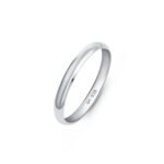 Amberta 925 Sterling Silver Wedding Band for Women Men, White Gold Rose Plated Ring | 2 3 4 mm Wide Sterling Silver Wedding Ring for Couples