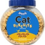 Drools All Life Stages Cat Biscuit 110g Jar | Chicken Flavour | Dental Health | Lustrous Shiny Coat | Vitamins & Minerals