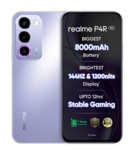 realme P4R 5G Smartphone, Lavender Glare, 8000mAh Battery, 144Hz Display, 6 GB RAM, 128 GB