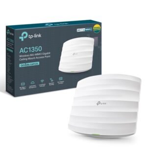 TP-Link Omada AC1350 Wireless Ceiling Mount Access Point Seamless Roaming,1200 Mbps,Dual_Band, Gigabit, MU-Mimo, Beamforming, Poe Powered, Free PoE Injector, (EAP225)