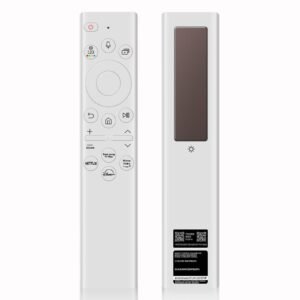 BN59-01391A Solar Frame TV Remote Replacement for Samsung Smart TV with Voice Bluetooth Rechargeable Solar Cell, Compatible with Samsung 2020 to 2023 Neo LED 4K Ultra HD TV, 4 Shortcut Buttons, White