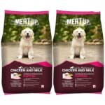Meat Up Puppy Dry Dog Food 2.4kg Pack (1.2kg + 1.2kg) | Chicken & Milk Flavour | Supports Growth | Highly Palatable & Easily Digestible