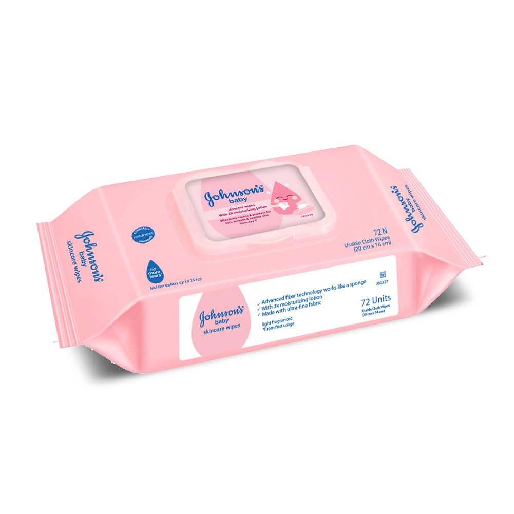 Johnson’s Baby Wet Wipes | 72 Wipes | Alcohol & Soap Free | Prevents Rashes & Redness | with 3X Moisturising Lotion | As Mild as Pure Water | Enriched with Glycerin |
