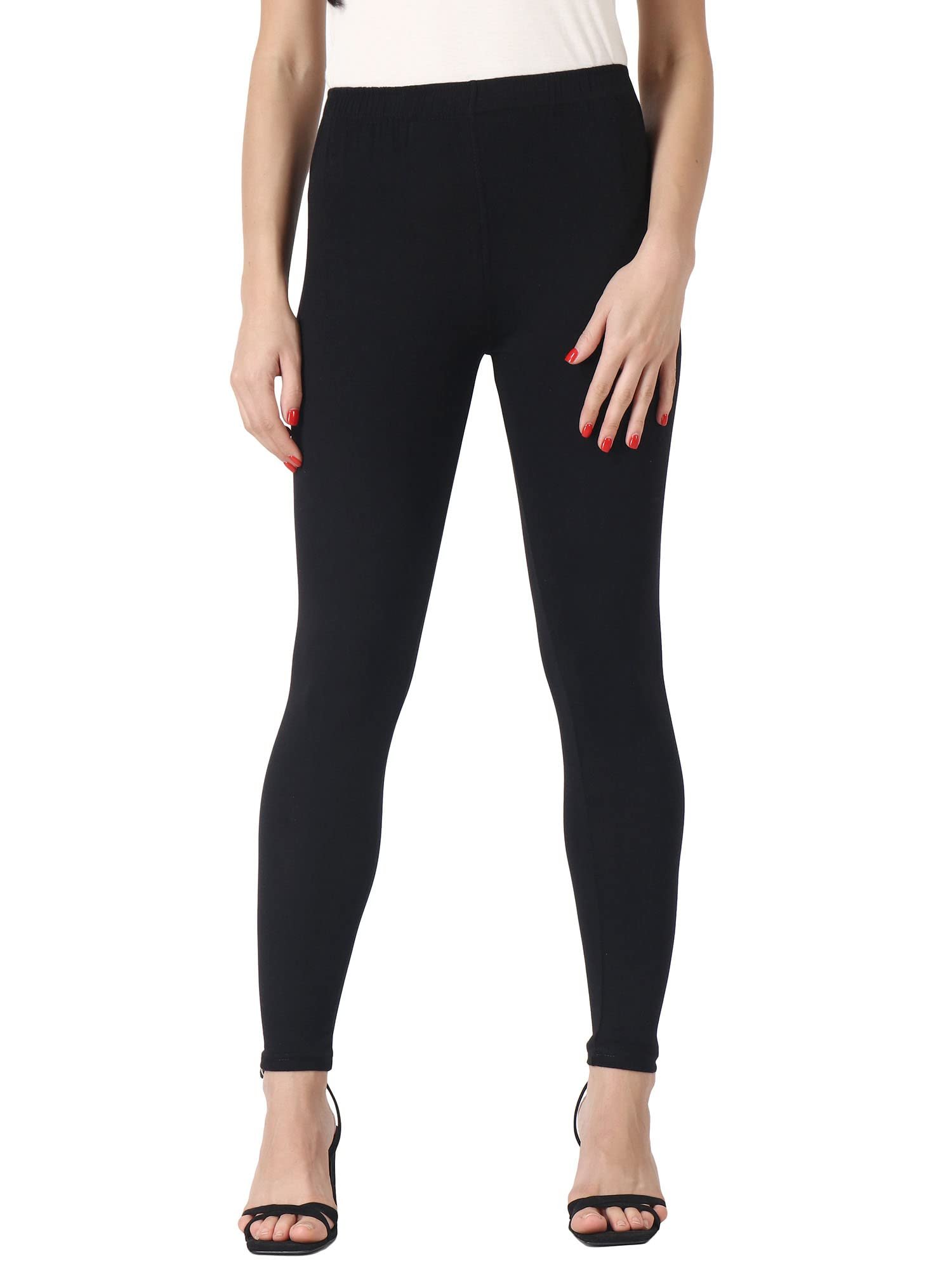 Saundarya Women’s Regular Fit Ankle Length Leggings Sizes: Small Size (S/M) for 26-30 inches Waist, Regular Size (L/XL) for 30-36 inches Waist and Plus Size (Plus Size for 36-42 Inches Waist)
