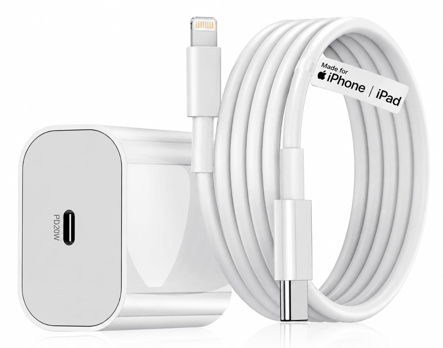 20W iPhone Compatible USB C to Lightning Fast Charger Adapter with Cable