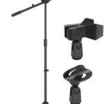 Kadence M30 Home Series Mic Stand with Boom Arm | Heavy-Duty Steel Frame | Adjustable Arm with Phone Holder | Recording, Podcasting & Streaming | Black