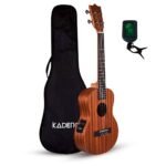 Kadence UKCE03C Concert 24″ Electro Acoustic Ukulele | Mahogany Wood | Built-in 2-Band EQ Preamp | Comes with Bag | Includes Learning Course | Brown