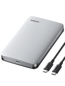 UGREEN USB C 2.5″ Hard Drive Enclosure Aluminium, Type C to SATA SSD/HDD