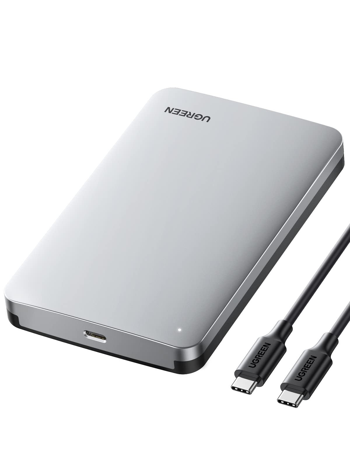 UGREEN USB C 2.5″ Hard Drive Enclosure Aluminium, Type C to SATA SSD/HDD