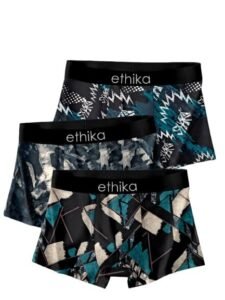 Ethika Men’s Extra Thin Elastic Underwear Long Comfortable Ice Silk Breathable Comfort Brief-Boxer-Trunks Imported Material Multicolour