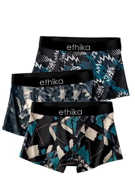 Ethika Men’s Extra Thin Elastic Underwear Long Comfortable Ice Silk Breathable Comfort Brief-Boxer-Trunks Imported Material Multicolour