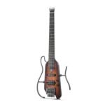 Donner HUSH-X Electric Guitar Kit – Featherlight Headless Guitar, Great for Travel and Practice, Mahogany Solid Body with Easy Assemble Stands, Gig Bag, All Accessories, Sunburst