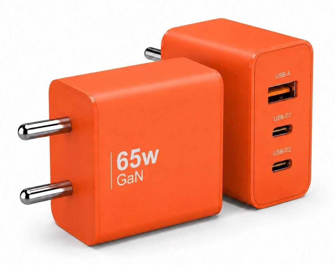 AILKIN 65W Gan Charger 3 Port USB-C & A for Nothing, Samsung, Other Devices