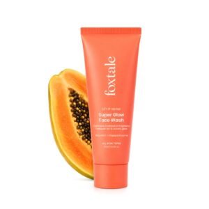 Foxtale Super Glow Detan Face Wash with Vitamin C & Papaya enzyme, Tan Removal, Brightens & Reduces Pigmentation, Gentle Exfoliation | Face Wash for Men & Women | All Skin Types – 15ml