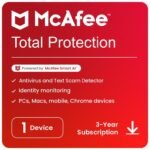 McAfee Total Protection 2026 | 1 Device, 3 Year | Antivirus Internet Security Software | Password Manager & Dark Web Monitoring Included | PC/Mac/Android/iOS | Email Delivery