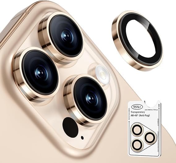 Ferilinso GARHIL Camera Lens Protector Compatible with iPhone 16Pro / 16 Pro Max, Desert Titanium, 9H+ Tempered Glass Camera Cover, HD Clear Lens Protection, Scratch Resistant, Case Friendly_1 Pack