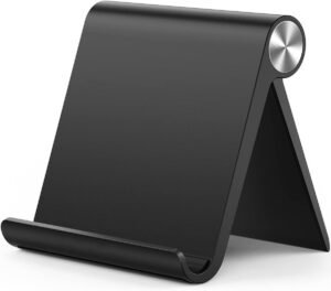 STRIFF Cell Phone Stand, Fully Adjustable Foldable Desktop Phone Holder Cradle Dock, Thick Case Friendly, Compatible with All Phone (PS2)