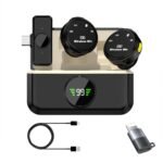 GADGETSWEAR Q8 Dual Wireless Lavalier Microphone with LED Display Charging Case, Noise Cancelling Lapel Microphone for YouTube, Vlogging, Recording, Plug & Play for Android & iOS