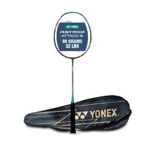 Yonex Astrox Attack 9 Ultra Strong Japan Made Graphite Strung Badminton Racquet with Full Cover (80 Grams – 32 Lbs Tension, Turquoise Green)
