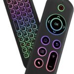 ETZIN Air Mouse Remote Control Mouse Wireless Mini Keyboard 2.4G & BT5.2 Motion Sensing Backlit Rechargeable Compatible with Android TV Box/PC/Smart TV/Projector/All-in-one PC/MAC Black