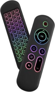 ETZIN Air Mouse Remote Control Mouse Wireless Mini Keyboard 2.4G & BT5.2 Motion Sensing Backlit Rechargeable Compatible with Android TV Box/PC/Smart TV/Projector/All-in-one PC/MAC Black