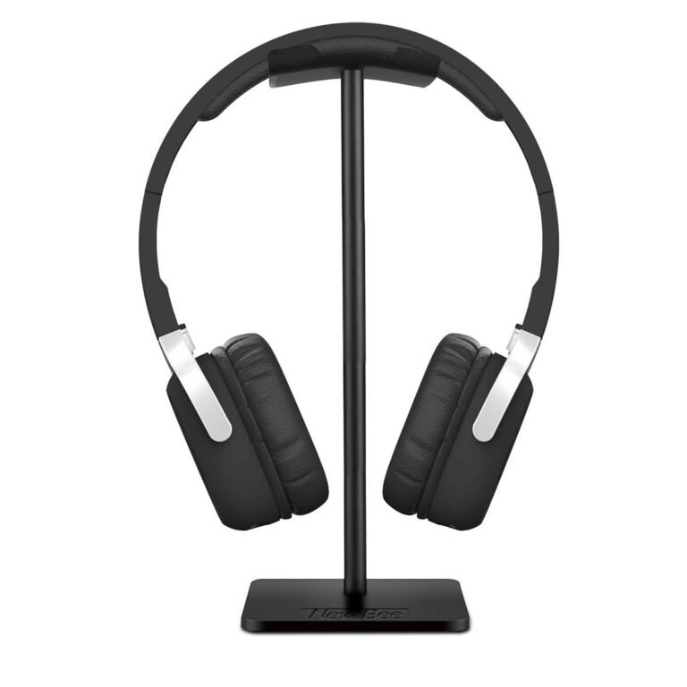 New Bee Headphone Stand Universal Aluminum Headphone Holder Headset Showing Display Stand Hanger for Bests for Sony for All Headphones Size (Black)