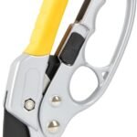JD FRESH 8 Inch Ratchet Pruning Shears, Sk-85 High Carbon Steel Gardening Scissor Plant Cutter for Flowers, Herbs, Hedge Plants, Stems, Branches, 3 Stage Ratchet, Safety Lock, Anti Slip Handle