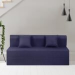 Wakefit Sofa Cum Bed | 5 Yr Warranty | 3 Seater, Foldable Sofa, 32 Density Foam with Mattress (6Ft x 5Ft), Removable & Washable Cover, Lightweight, Breathable Fabric (Flipper- WarpKnit Blue)