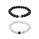 Yellow Chimes Bracelet for Women & Men | Fashion D’vine White & Black Beads | Couple Bracelets | Accessories Jewellery | Birthday Gift For Women and Men Anniversary Gift for Wife and Husband