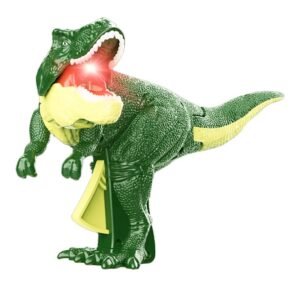 VGRASSP Roaring & Head Swinging Dinosaur Toy for Kids with LED Light in Mouth & Realistic Actions Like – Rotating & Swinging Head and Tail, Movable Joints – Multicolor