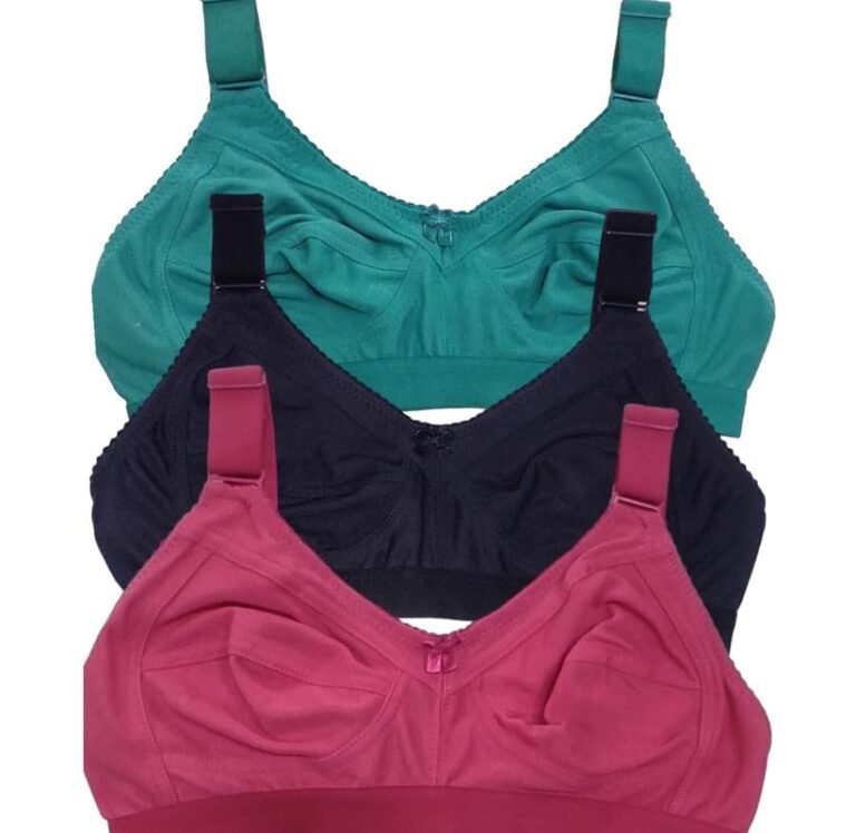 Women’s Cotton Full Coverage Non-Padded Wirefree T-Shirt Bra Combo