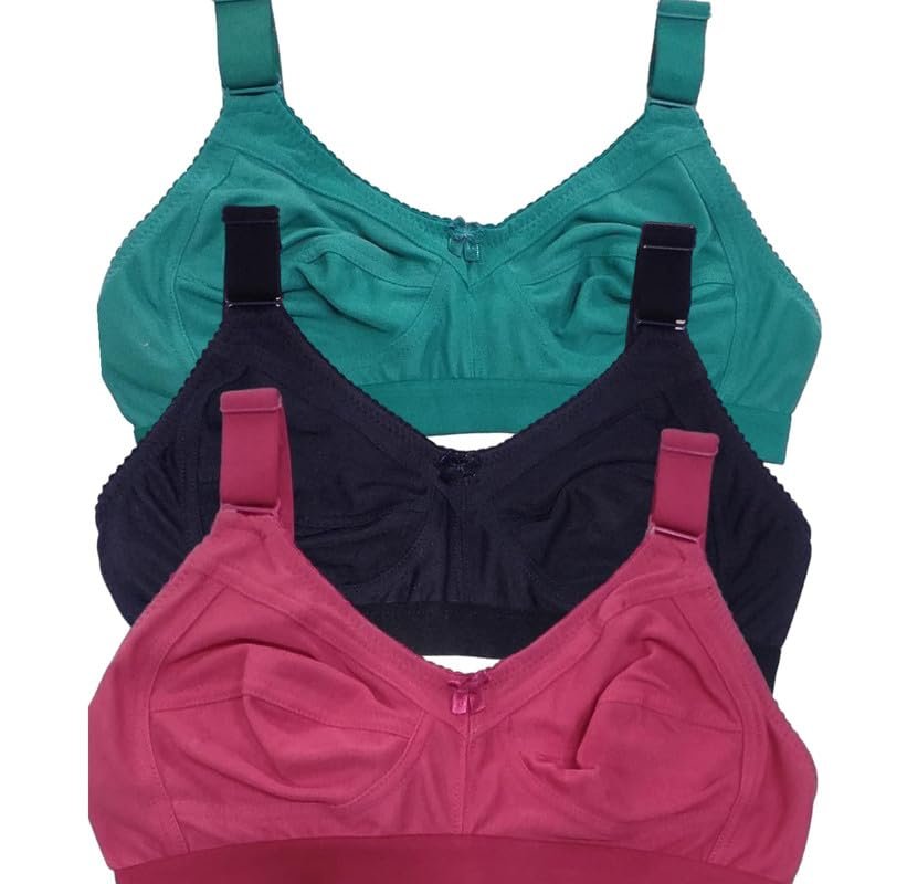 Women’s Cotton Full Coverage Non-Padded Wirefree T-Shirt Bra Combo