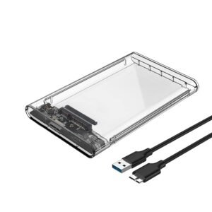 2.5″ SATA to USB 3.1Tool-Free Clear External Hard Drive Enclosure for 2.5 Inch SSD & HDD 9.5mm 7mm External Hard Drive Case Supports UASP SATA
