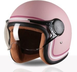TVS MissFit Women’s Open Face Helmet | Lightweight Shell | Pastel Colors Designed Exclusively for Women | Extreme Comfort Fit for Girls | Clear Visor | DOT & ISI Certified