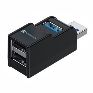 Portronics Mport 3A USB Hub Dock (3-in-1), Multiport Adapter with USB 3.0 & 2-Port USB 2.0, Upto 5 Gbps High Data Transfer Speed for PC, Laptop & Mac (Black)