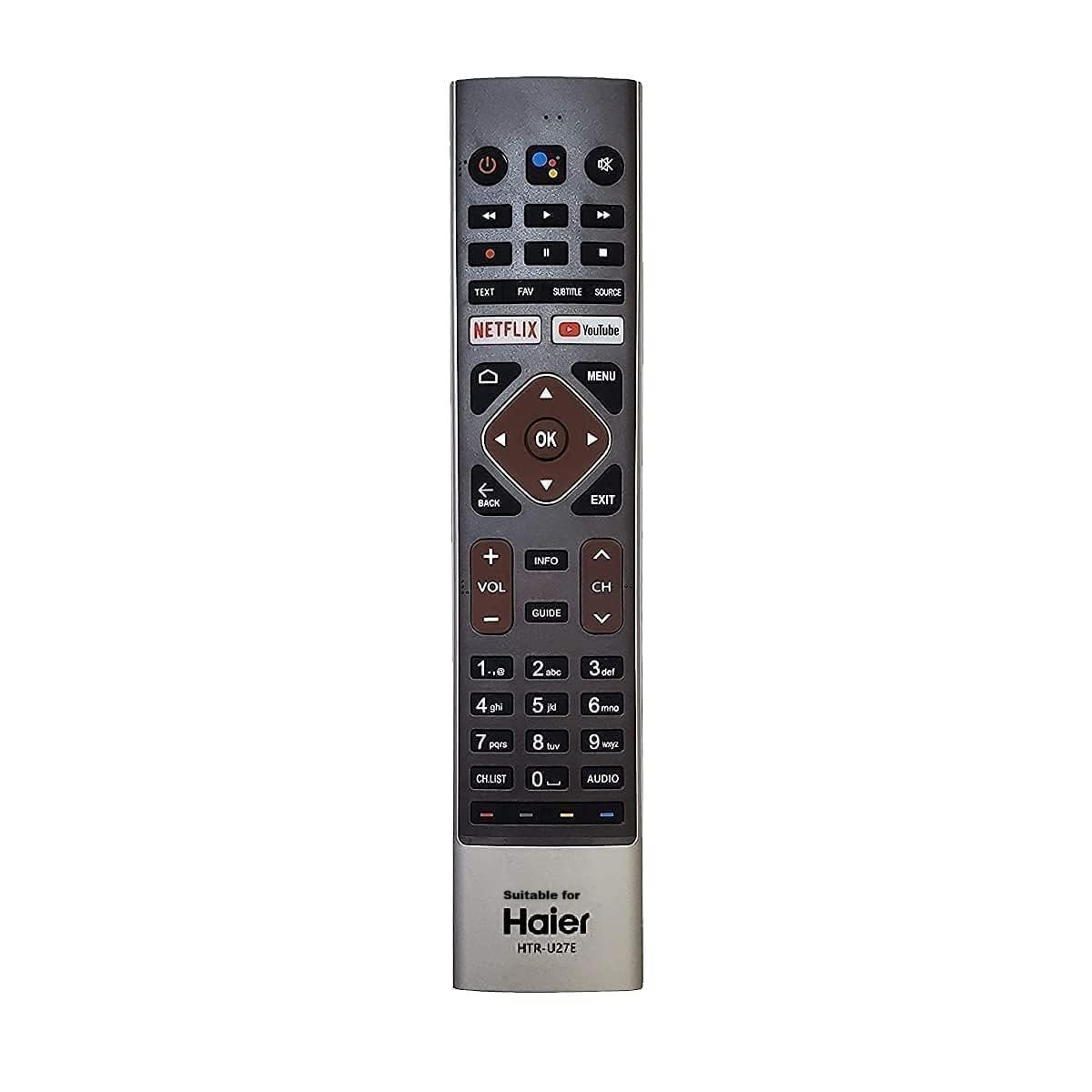 Compatible with Haier Tv Remote Model HTR-U27E Smart Android 4K LED Television Without Voice Command Feature Smart Android LED TV Universal Remote