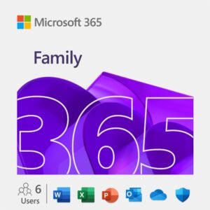 Microsoft 365 Family – 6 Devices- up to 6 TB of cloud storage (1 TB per person)- Advanced security – Innovative apps with AI – 12-Month Subscription – Windows/Mac (Email delivery in 2 hours-No CD)