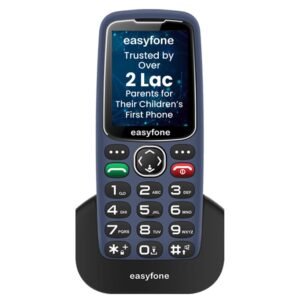 Easyfone Marvel+ Phone for Senior Citizens | Big 2.4 Display | 2 Year Warranty | Loud Sound | Dual SIM | Dock Charger | Photo Speed Dial | SOS Emergency Button | Call Recording | Block Fraud Calls