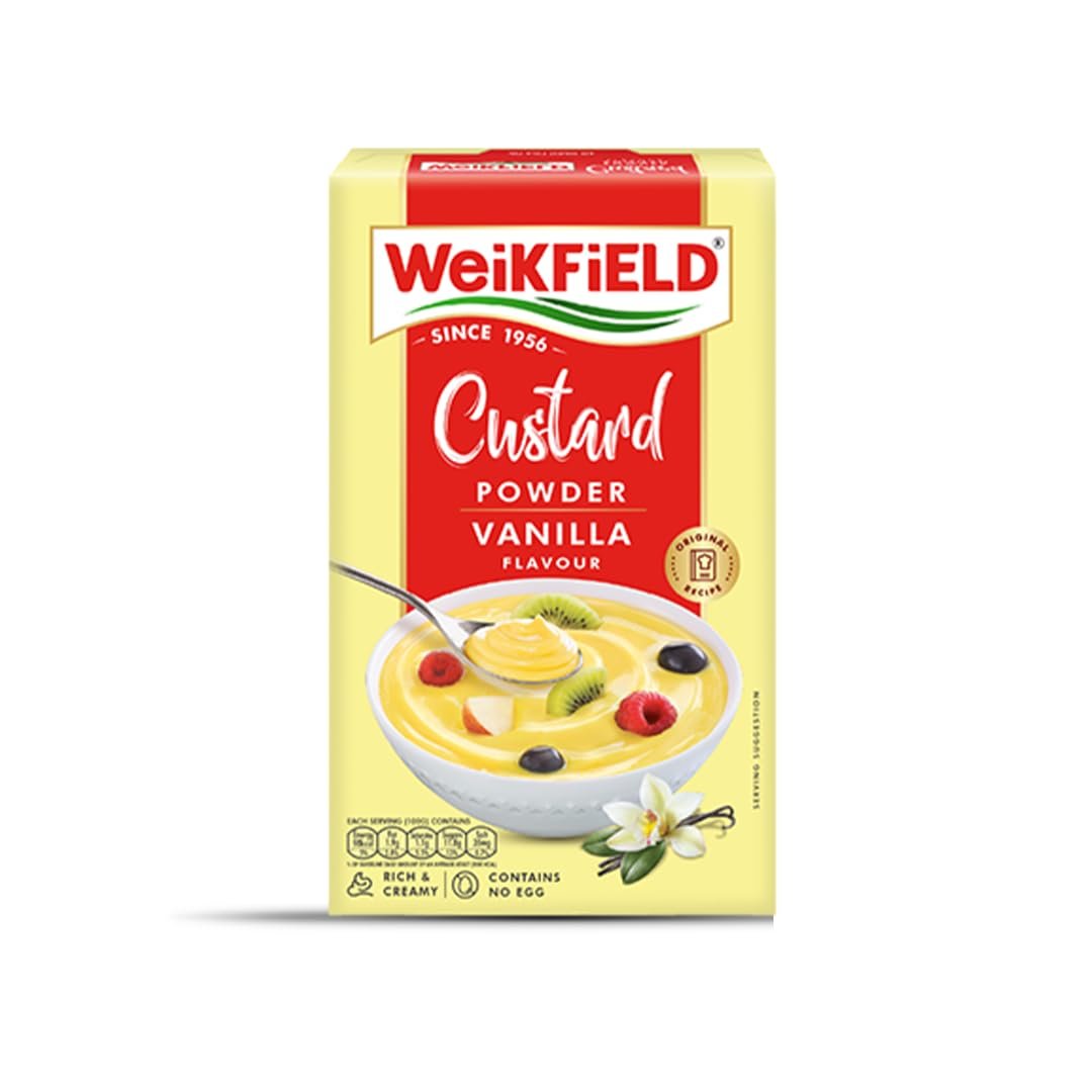 Weikfield Custard Powder 100g Pack | Vanilla Flavor | 2-Minute Preparation | Makes Smooth & Creamy Custard | Contains Quality Ingredients | Best For Fruit Salads & Puddings