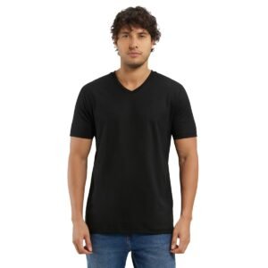 Jockey 2726 Men Super Combed Cotton Rich Solid V Neck Half Sleeve T-Shirt
