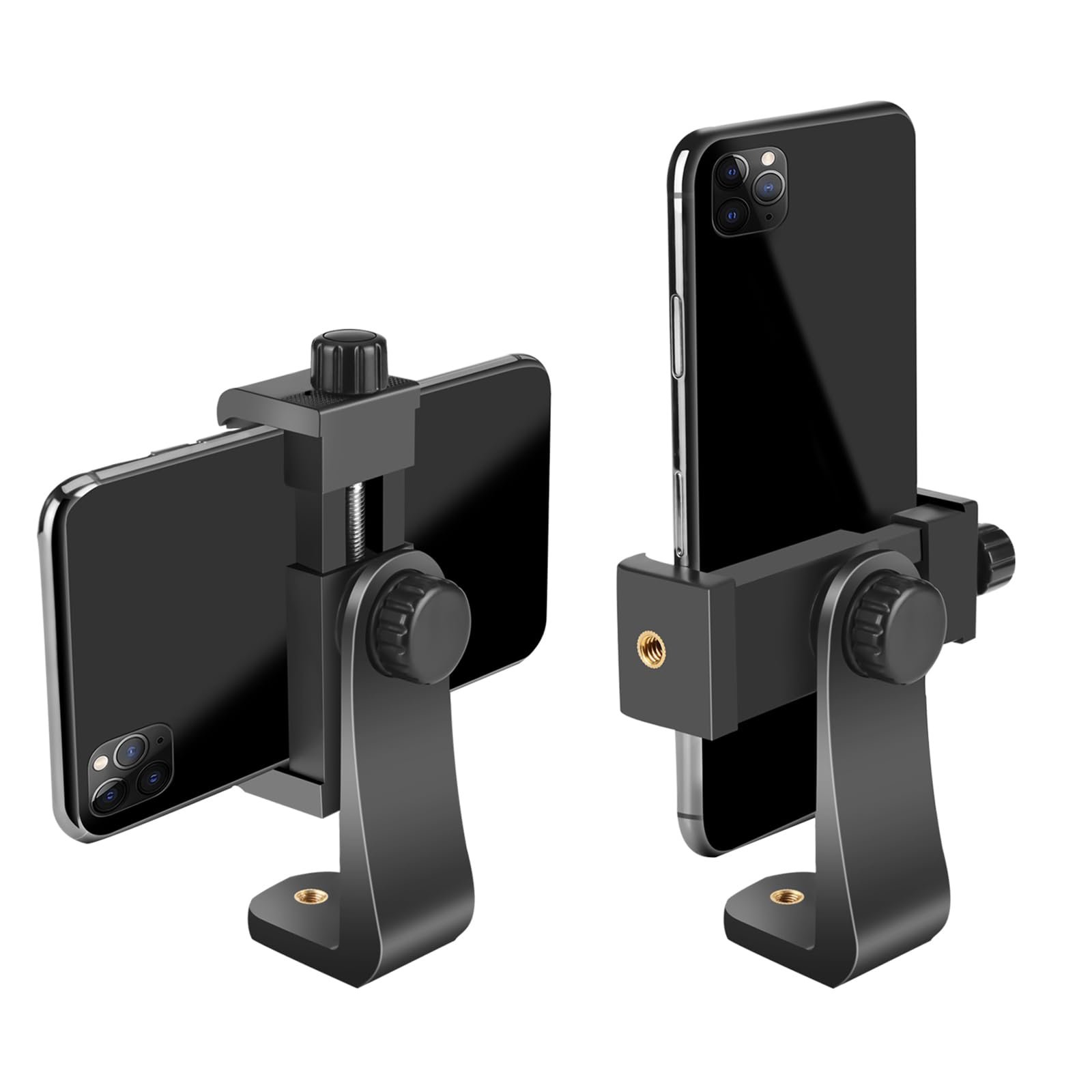 SharingMoment Smartphone Holder/Vertical and Horizontal Tripod Mount Adapter Rotatable Bracket with 1/4 Inch Screw/Adjustable Clip for iPhone, Android Cell Phone, Selfie Stick, Camera Stand