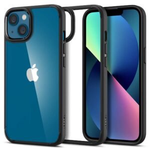 Spigen Ultra Hybrid Back Cover Case for iPhone 13, Durable Hybrid Structure, Air Cushion Technology – Polycarbonate + TPU | Matte Black